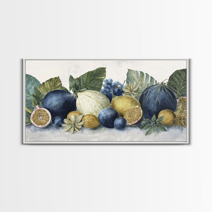 Tropical Fruit Market Arrangement Framed Canvas Print, Tropical Art, Coastal Decor, Living Room Decor, Fine Art, Tropic, TRO-2x1-11