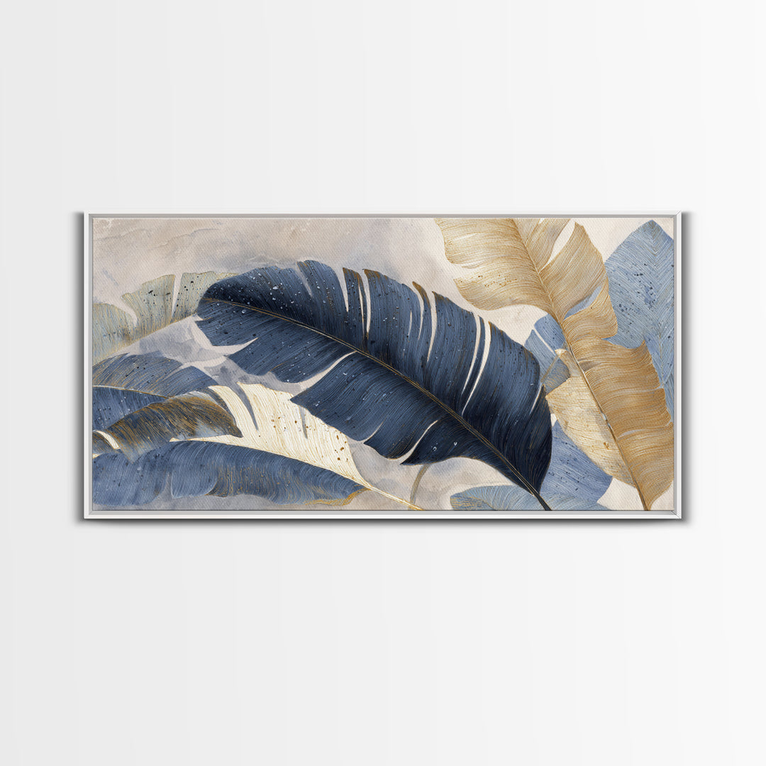 Rain Soaked Palm Leaf Closeup Canvas Print, Tropical Art, Art Print, Living Room Decor, Fine Art, Tropic, Abstract Painting, TRO-2x1-17