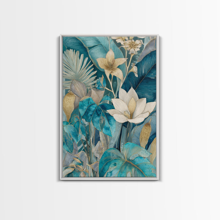 Tropical Lagoon with Turquoise Water Canvas Print, Tropical Art, Minimalist Decor, Living Room Decor, Fine Art, Tropic, TRO-2x3-15