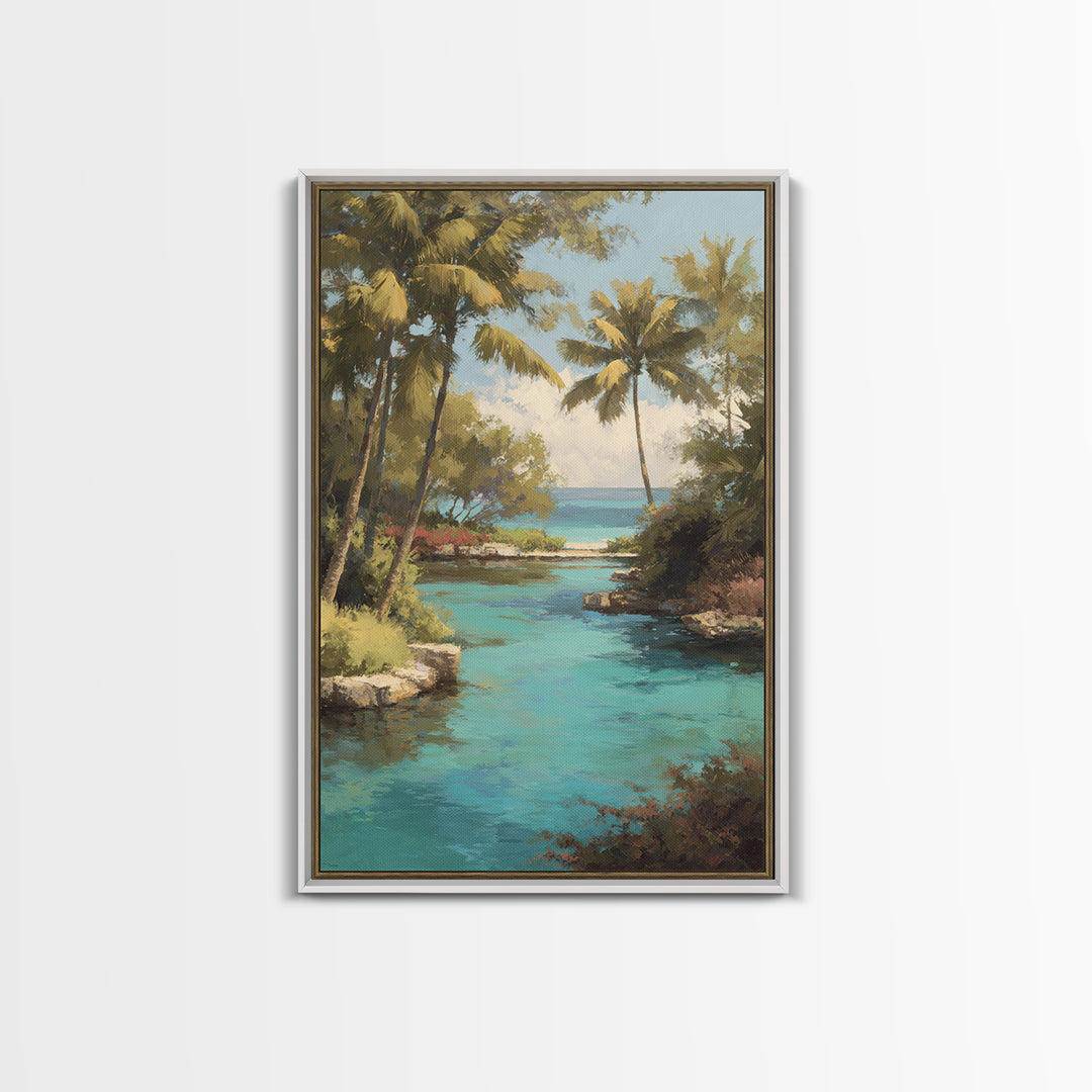 Tropical Lagoon with Turquoise Water Canvas Print, Tropical Art, Wall Art Prints, Living Room Decor, Fine Art, Tropic, TRO-2x3-39