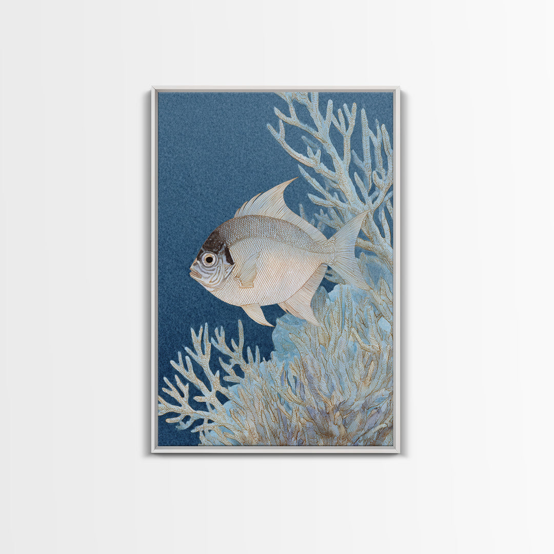 Tropical Fish over Coral Reef Framed Canvas Print, Tropical Art, Digital Print, Living Room Decor, Tropic, Downloadable Prints, TRO-2x3-43