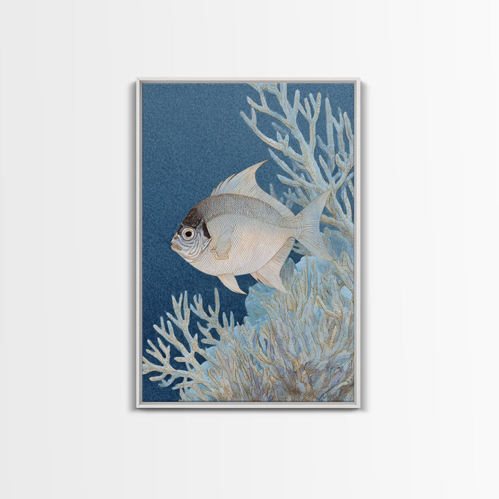 Tropical Fish over Coral Reef Framed Canvas Print, Tropical Art, Digital Print, Living Room Decor, Tropic, Downloadable Prints, TRO-2x3-43