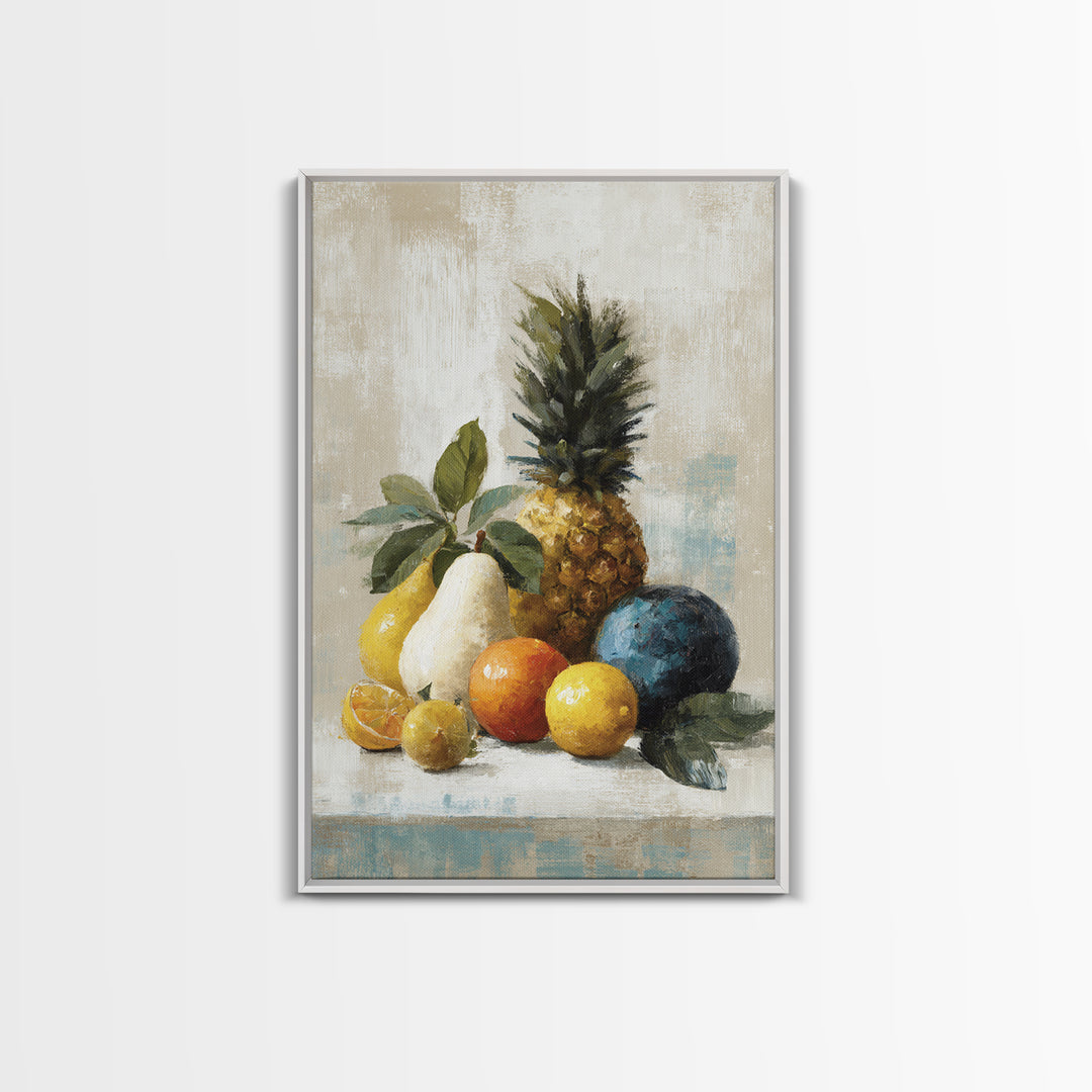 Tropical Fruit Market Arrangement Framed Canvas Print, Tropical Art, Printable Art, Living Room Decor, Abstract Art, Tropic, TRO-2x3-47