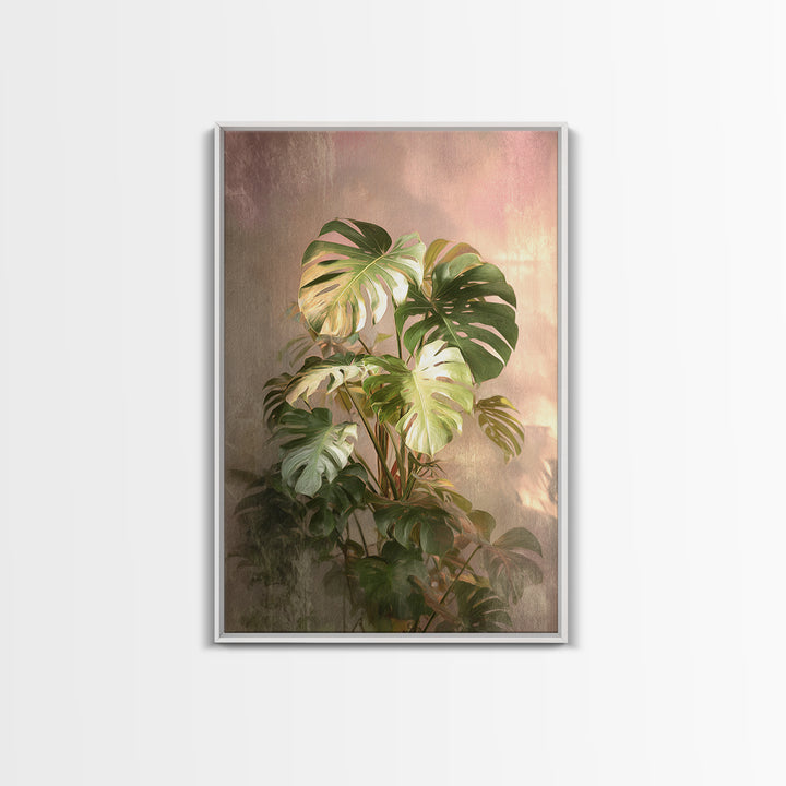 Lush Monstera Leaves Canvas Print, Tropical Art, Beach Decor, Living Room Decor, Oil Painting, Tropic, Fine Art Print, TRO-2x3-57