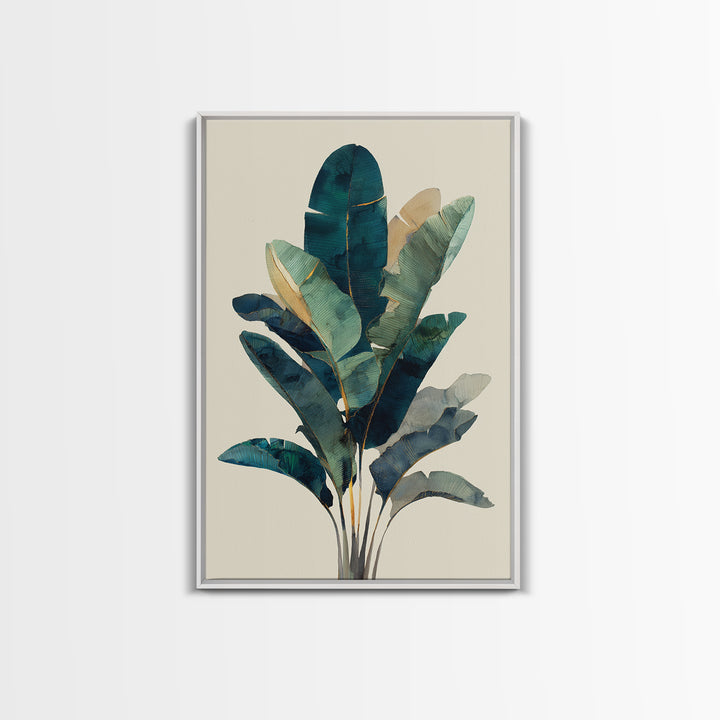 Banana Leaves Layered Canvas Print, Tropical Art, Coastal Wall Art, Living Room Decor, Fine Art, Tropic, Beach Prints, TRO-2x3-65