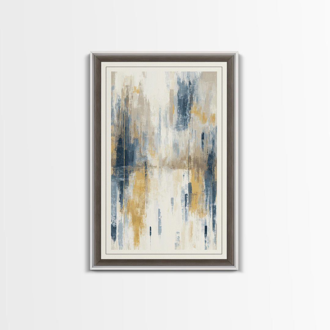 Jungle Waterfall with Misty Light Framed Canvas Print, Tropical Art, Abstract Painting, Living Room Decor, Fine Art, Tropic, TRO-2x3-69