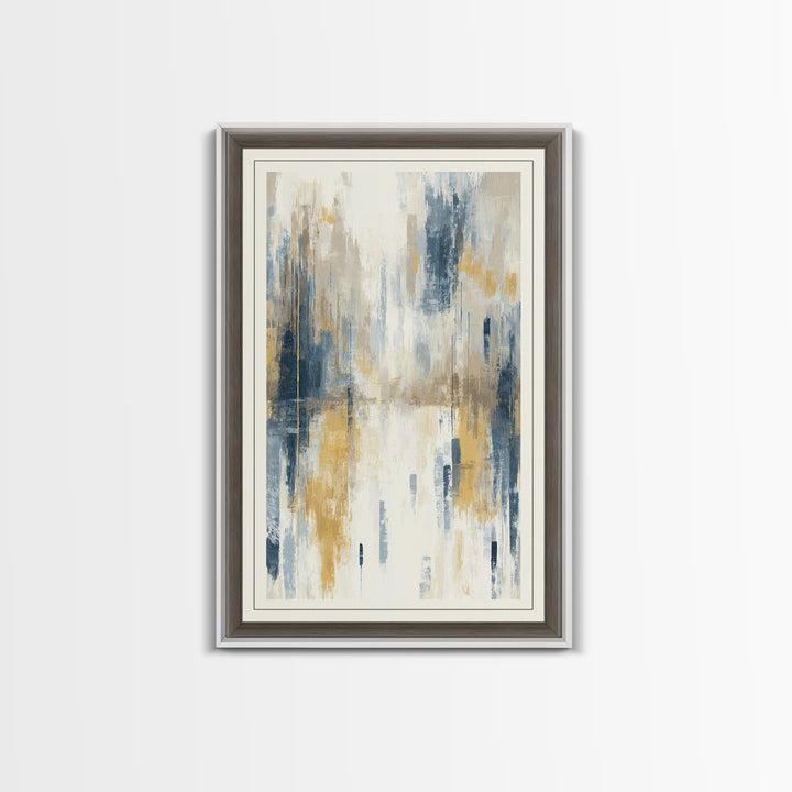 Jungle Waterfall with Misty Light Framed Canvas Print, Tropical Art, Abstract Painting, Living Room Decor, Fine Art, Tropic, TRO-2x3-69