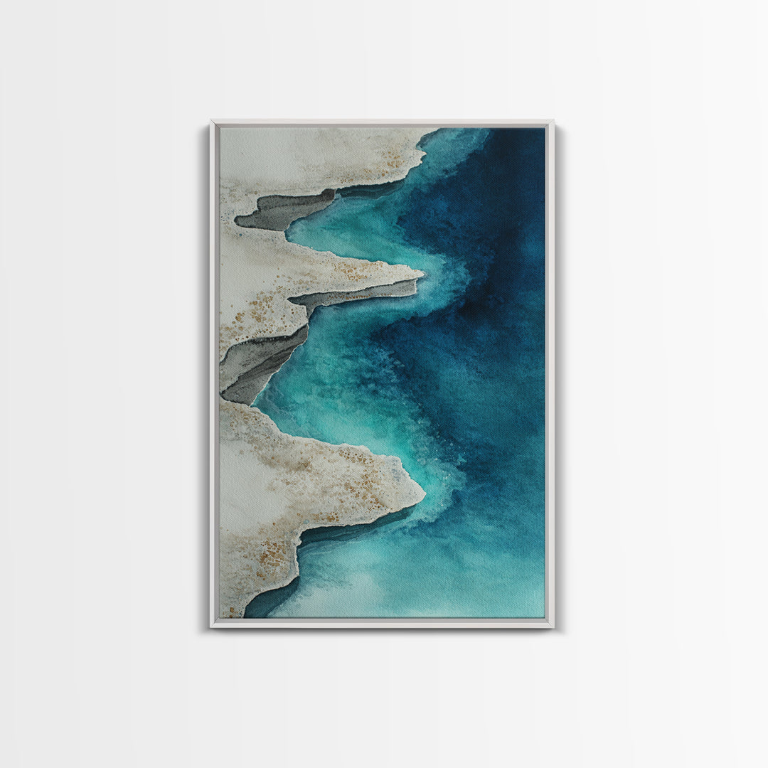 Tropical Lagoon with Turquoise Water Framed Canvas Print, Tropical Art, Gallery Wall Art, Living Room Decor, Fine Art, Tropic, TRO-2x3-87