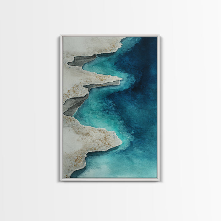 Tropical Lagoon with Turquoise Water Framed Canvas Print, Tropical Art, Gallery Wall Art, Living Room Decor, Fine Art, Tropic, TRO-2x3-87