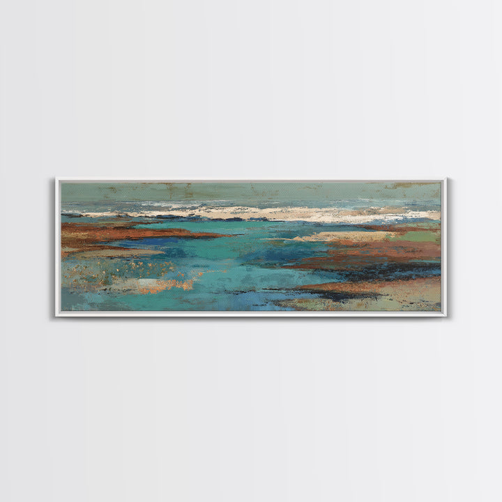Tropical Lagoon with Turquoise Water Canvas Print, Tropical Art, Digital Art, Living Room Decor, Oil Painting, Tropic, TRO-3x1-95