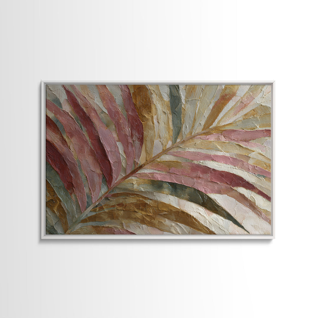 Rain Soaked Palm Leaf Closeup Canvas Print, Tropical Art, Coastal Decor, Living Room Decor, Fine Art, Tropic, Modern Decor, TRO-3x2-1