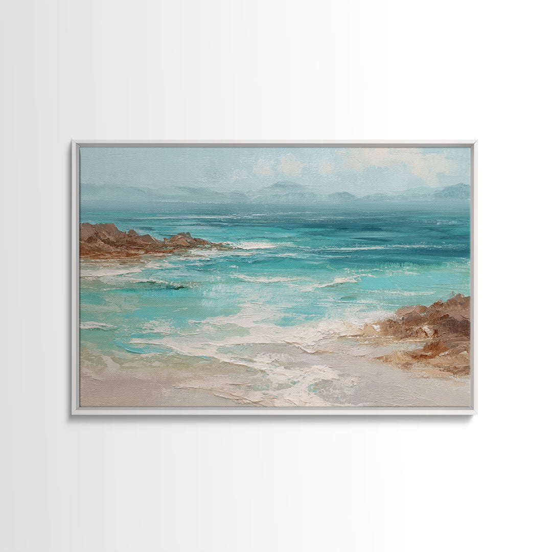 Tropical Lagoon with Turquoise Water Canvas Print, Tropical Art, Modern Decor, Living Room Decor, Fine Art, Tropic, Wall Decor, TRO-3x2-11