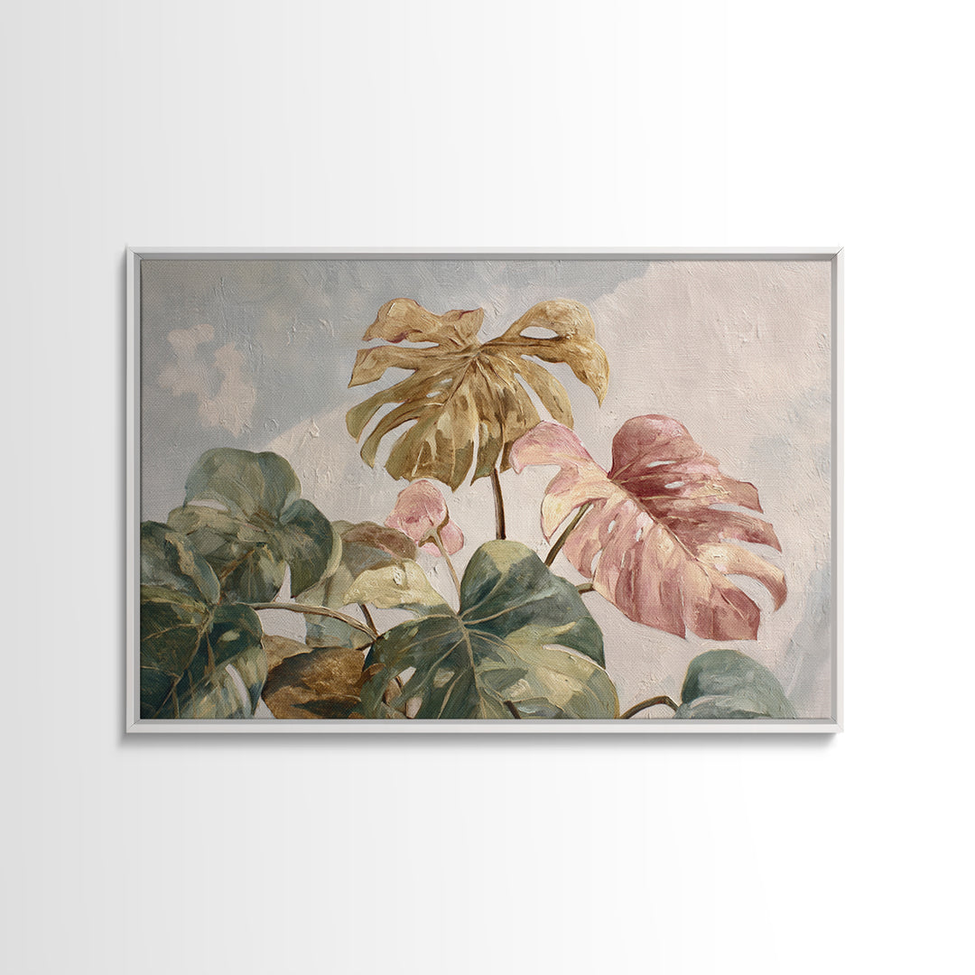 Lush Monstera Leaves Canvas Print, Tropical Art, Modern Decor, Living Room Decor, Fine Art, Tropic, Wall Decor, Digital Prints, TRO-3x2-29
