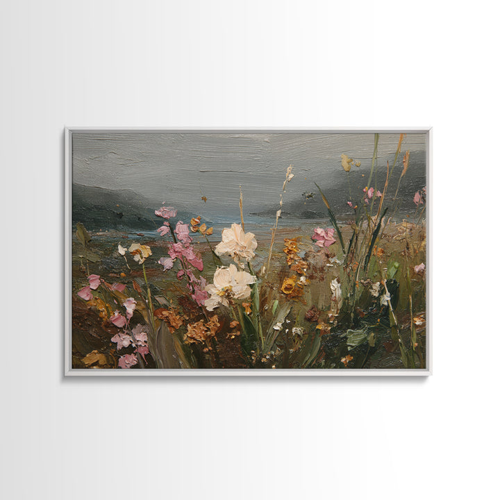 Orchid and Hummingbird Composition Canvas Print, Tropical Art, Abstract Painting, Living Room Decor, Fine Art, Tropic, TRO-3x2-38