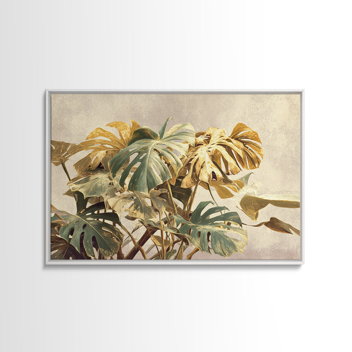 Lush Monstera Leaves Canvas Print, Tropical Art, Modern Decor, Living Room Decor, Fine Art, Tropic, Wall Decor, Digital Prints, TRO-3x2-53