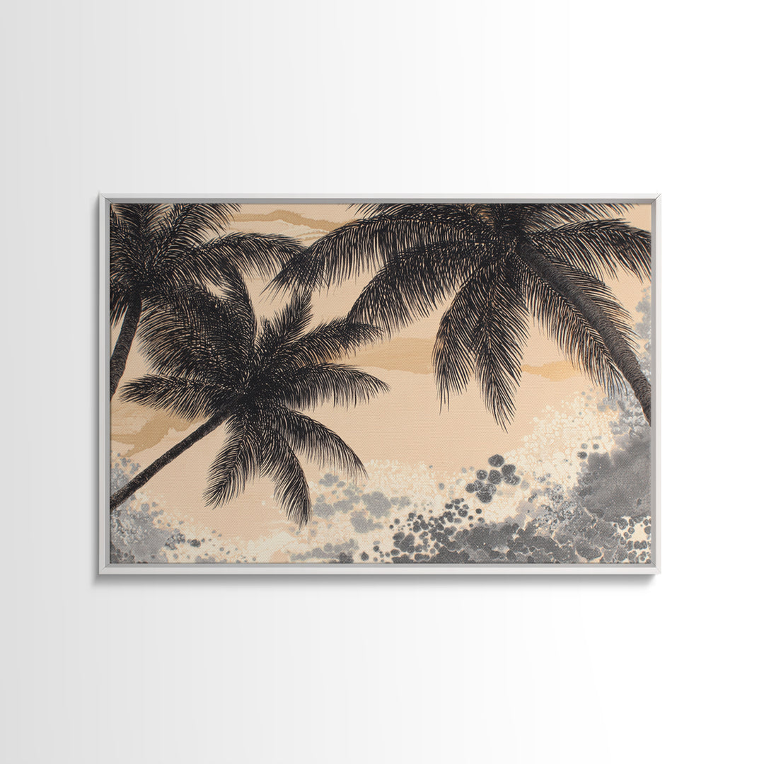 Palm Tree Silhouettes Canvas Print, Tropical Art, Room Decor, Living Room Decor, Fine Art, Tropic, Printable, TRO-3x2-56