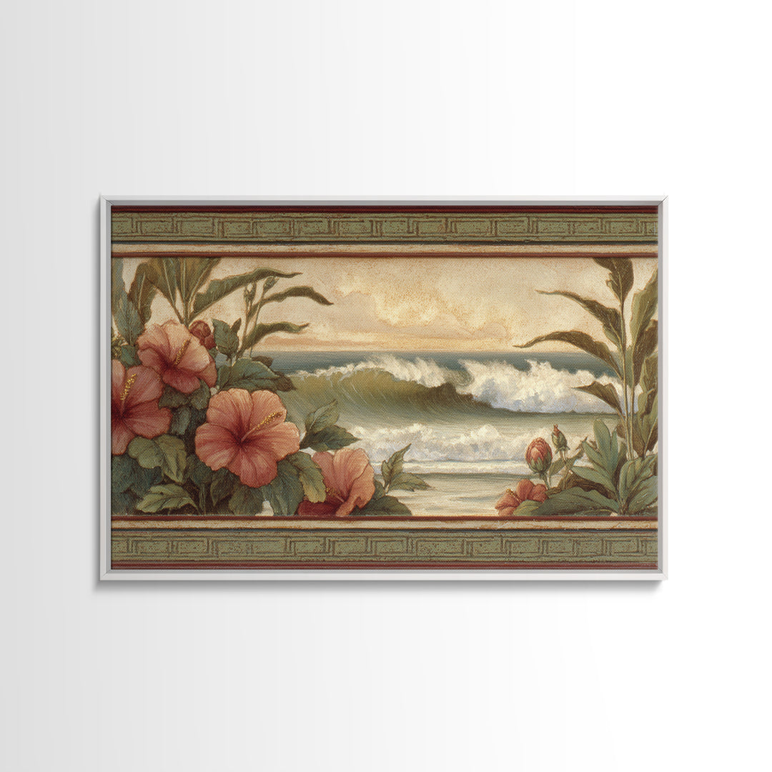 Sunset Surf Scene Canvas Print, Tropical Art, Gallery Wall Art, Living Room Decor, Fine Art, Tropic, Textured Painting, TRO-3x2-98