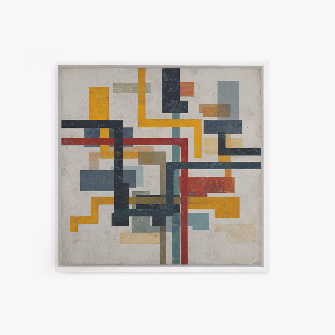 Abstract Subway Map Lines Without Labels Canvas Print, Urban Art, Home Decor, Living Room Decor, Abstract Art, Urban, URB-1x1-4