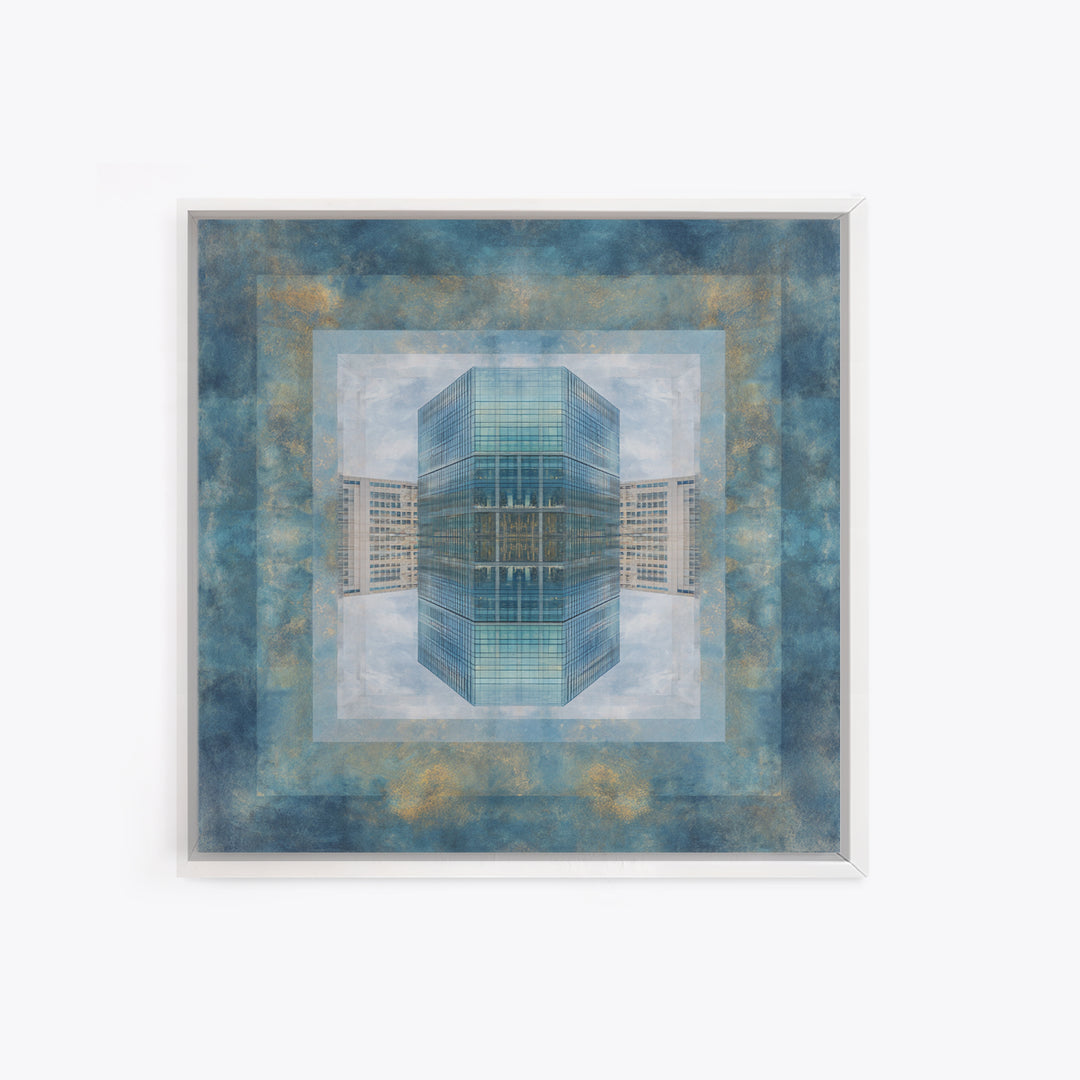 Modern Skyscraper Glass Reflections Canvas Print, Urban Art, Modern Decor, Living Room Decor, Fine Art, Urban, Home Decor, URB-1x1-86