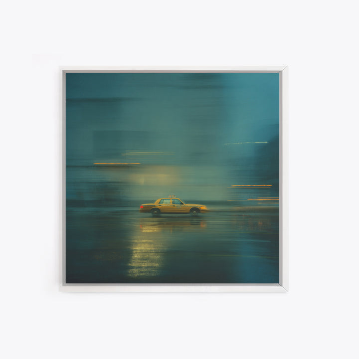 Taxi Cab Motion Blur Canvas Print, Urban Art, Wall Art, Living Room Decor, Fine Art, Urban, Digital Print, Printable Art, URB-1x1-99
