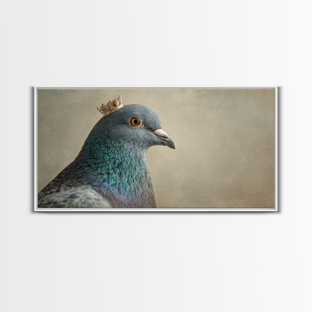 Urban Pigeon Portrait Framed Canvas Print, Urban Art, Minimalist Decor, Living Room Decor, Fine Art, Urban, Textured Wall Art, URB-2x1-28