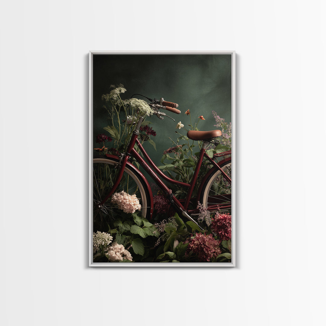 Bicycle Locked to Post Canvas Print, Urban Art, Art Print, Living Room Decor, Fine Art, Urban, Oil Painting, Art Deco, URB-2x3-23