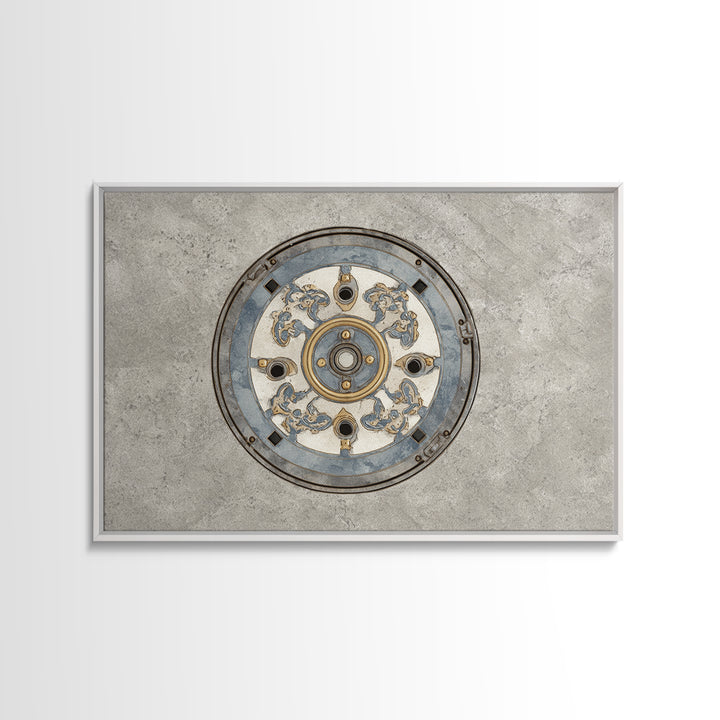 Open Manhole Steam Canvas Print, Urban Art, Modern Art, Living Room Decor, Urban, Gay Art, Gallery Decor, Neutral Decor, URB-3x2-21
