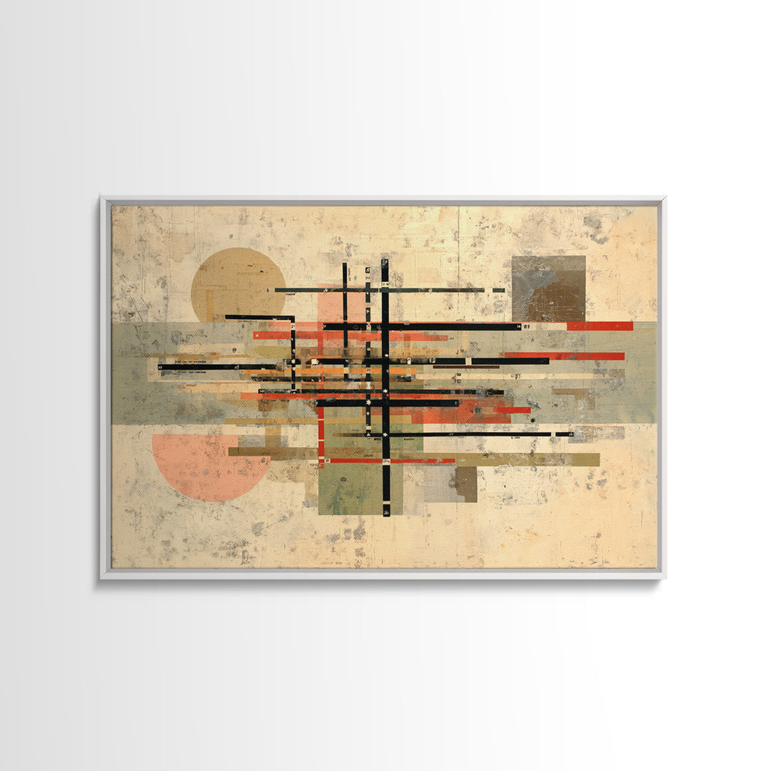 Abstract Subway Map Lines Without Labels Canvas Print, Urban Art, Queer Art, Living Room Decor, Abstract Art, Urban, URB-3x2-56