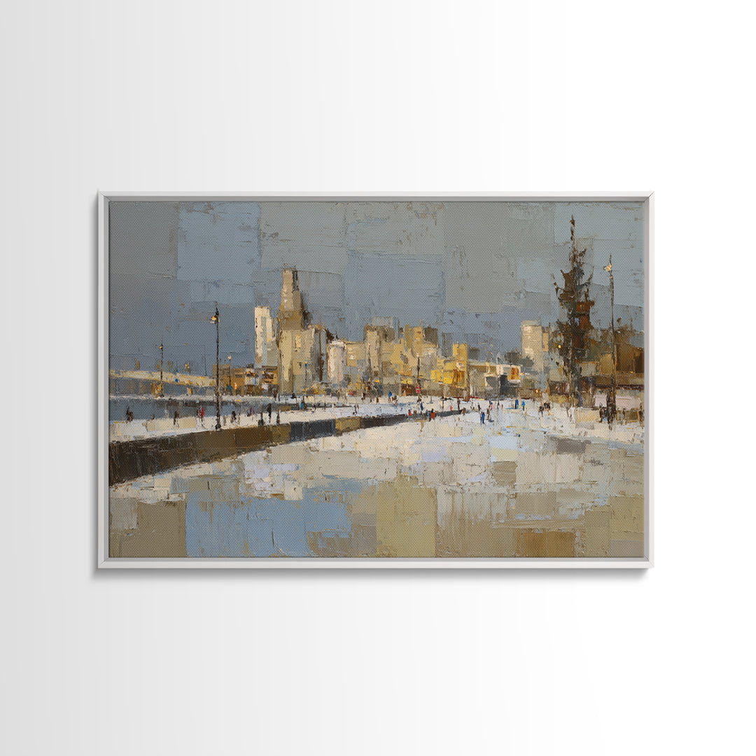 Old Theater Marquee Shapes Without Text Framed Canvas Print, Urban Art, Gay Art, Living Room Decor, Abstract Art, Urban, URB-3x2-97