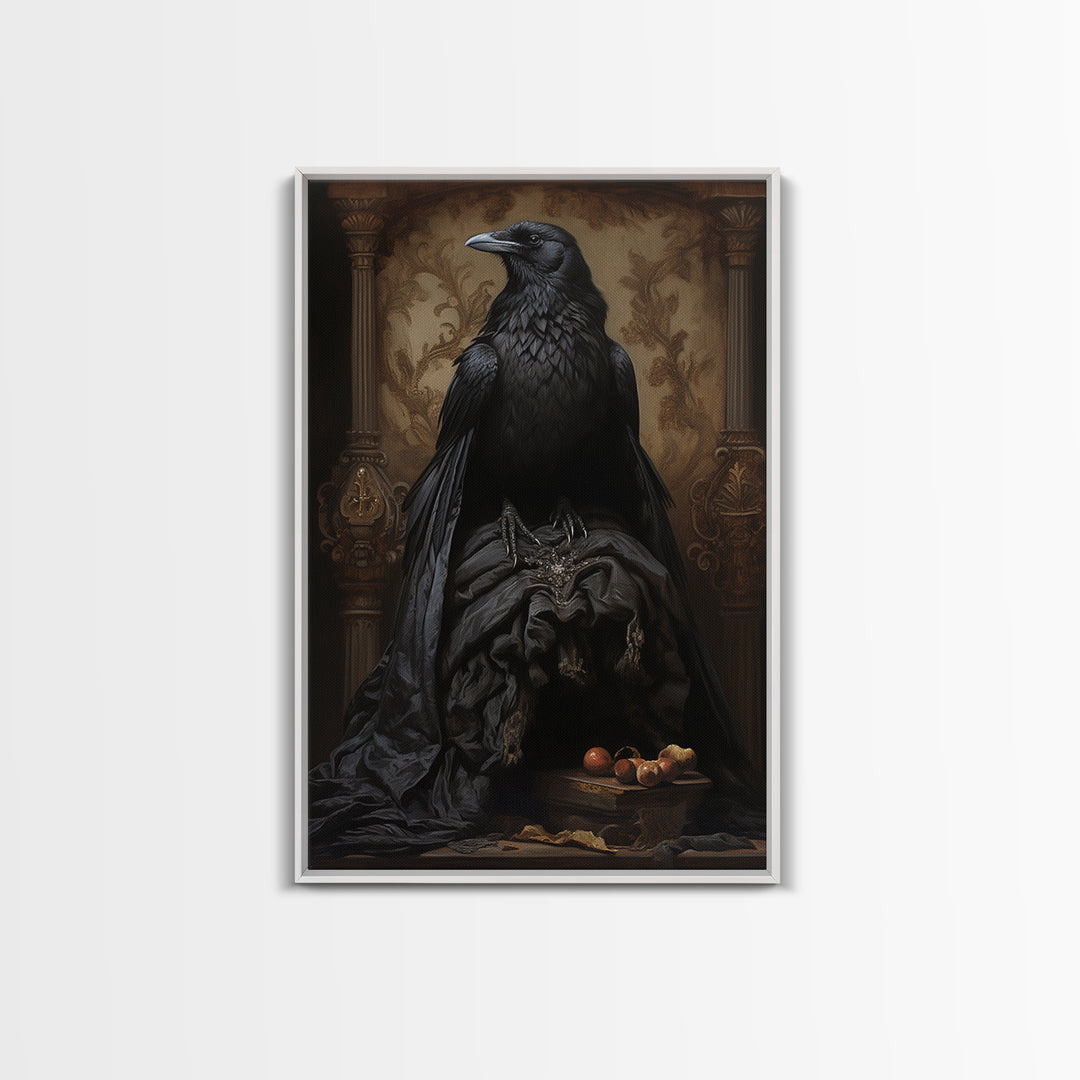 Raven Duchess, Victorian Animal Portrait, Halloween Art, Gothic Whimsy Decor, Anthropomorphic Costume Art