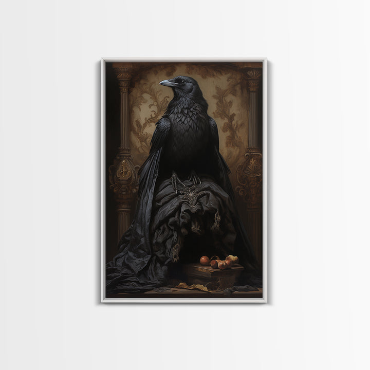 Raven Duchess, Victorian Animal Portrait, Halloween Art, Gothic Whimsy Decor, Anthropomorphic Costume Art