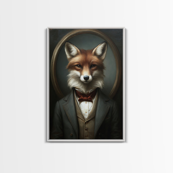 Fox Barrister, Victorian Animal Portrait, Halloween Art, Gothic Whimsy Decor, Anthropomorphic Costume Art
