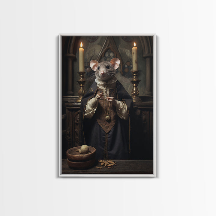 Rat Choirboy, Victorian Animal Portrait, Halloween Art, Gothic Whimsy Decor, Anthropomorphic Costume Art
