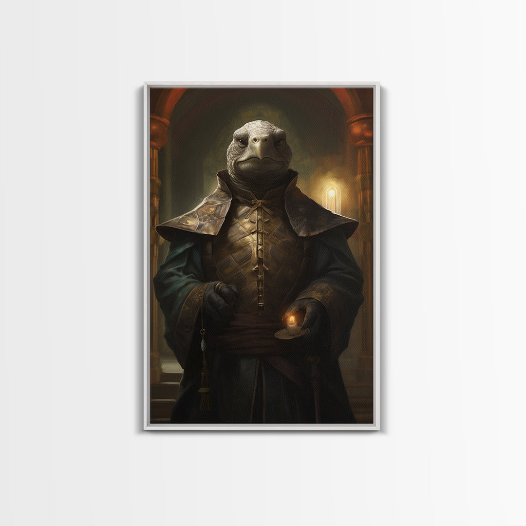 Tortoise Judge, Victorian Animal Portrait, Halloween Art, Gothic Whimsy Decor, Anthropomorphic Costume Art
