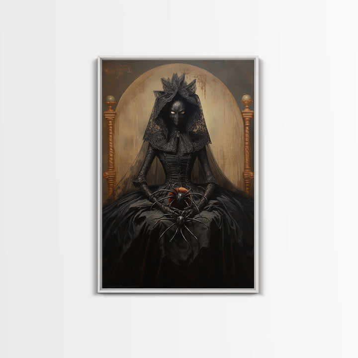 Spider Countess, Victorian Animal Portrait, Halloween Art, Gothic Whimsy Decor, Anthropomorphic Costume Art