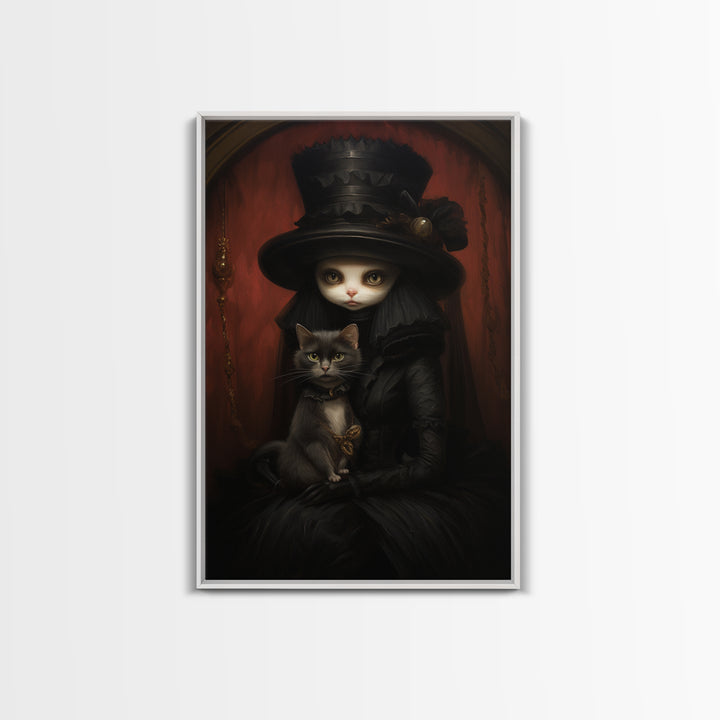 Mink Heiress, Victorian Animal Portrait, Halloween Art, Gothic Whimsy Decor, Anthropomorphic Costume Art