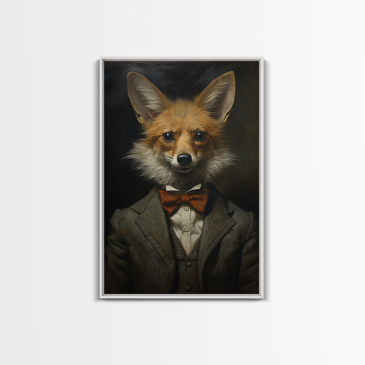Jackal Dandy, Victorian Animal Portrait, Halloween Art, Gothic Whimsy Decor, Anthropomorphic Costume Art