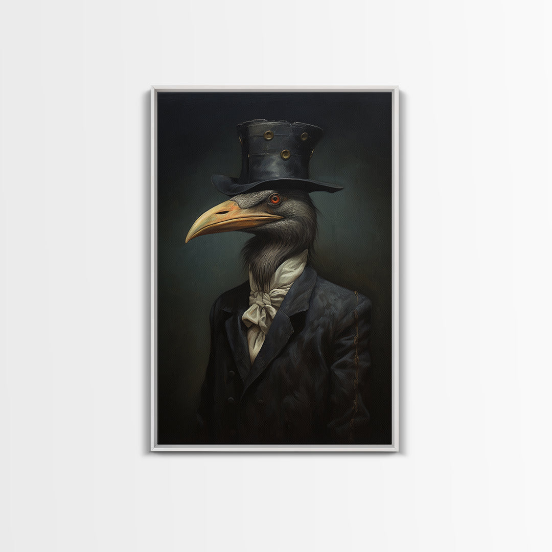 Gull Merchant, Victorian Animal Portrait, Halloween Art, Gothic Whimsy Decor, Anthropomorphic Costume Art