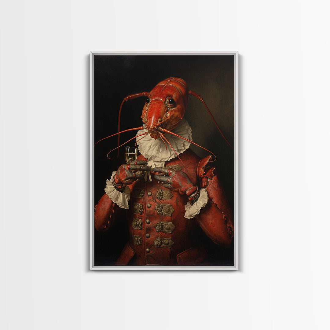 Lobster Earl, Victorian Animal Portrait, Halloween Art, Gothic Whimsy Decor, Anthropomorphic Costume Art