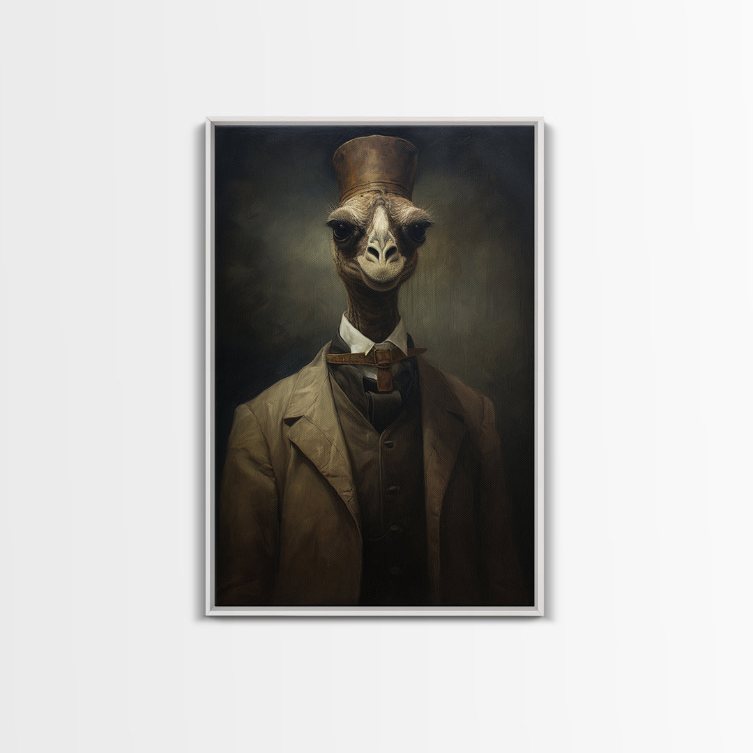 Camel Diplomat, Victorian Animal Portrait, Halloween Art, Gothic Whimsy Decor, Anthropomorphic Costume Art