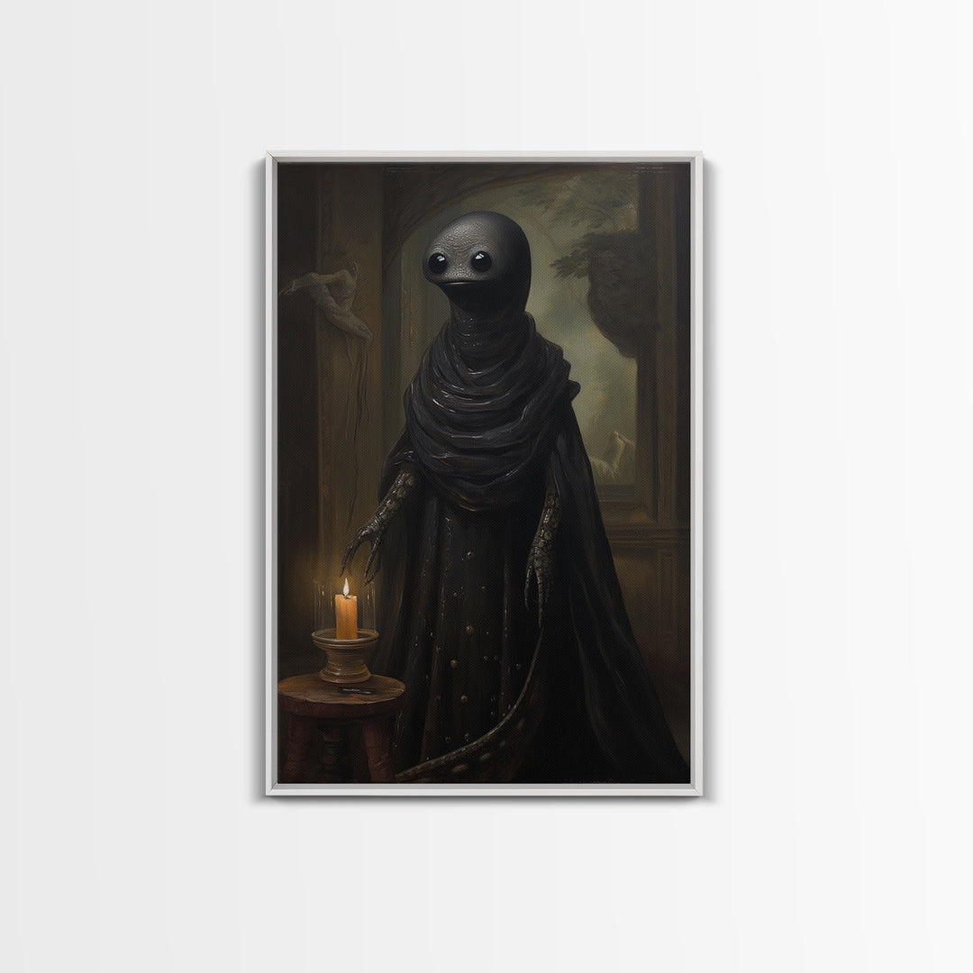 Eel Medium, Victorian Animal Portrait, Halloween Art, Gothic Whimsy Decor, Anthropomorphic Costume Art