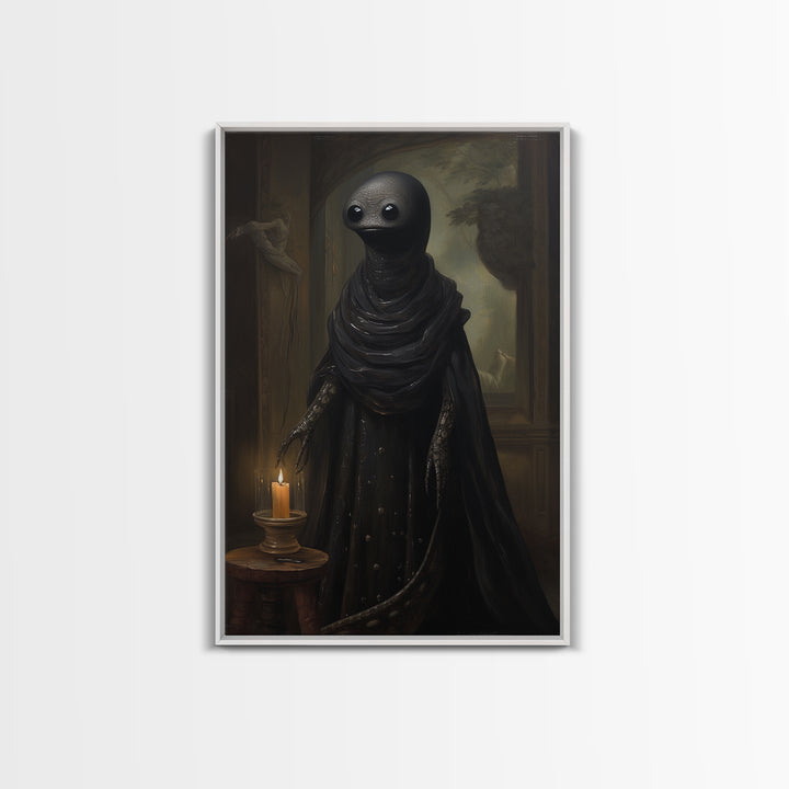 Eel Medium, Victorian Animal Portrait, Halloween Art, Gothic Whimsy Decor, Anthropomorphic Costume Art