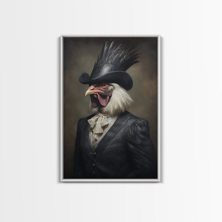 Rooster Magistrate, Victorian Animal Portrait, Halloween Art, Gothic Whimsy Decor, Anthropomorphic Costume Art