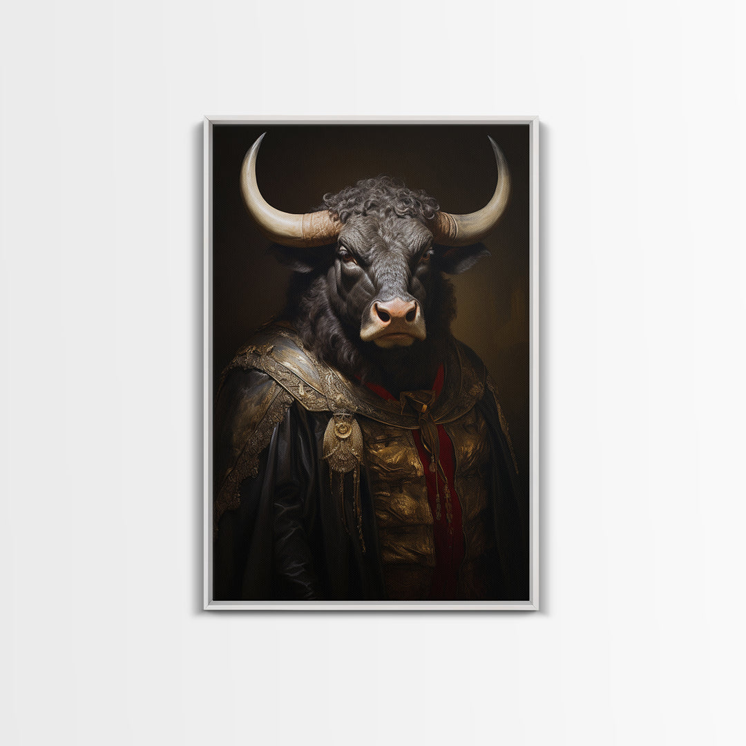 Buffalo Mayor, Victorian Animal Portrait, Halloween Art, Gothic Whimsy Decor, Anthropomorphic Costume Art