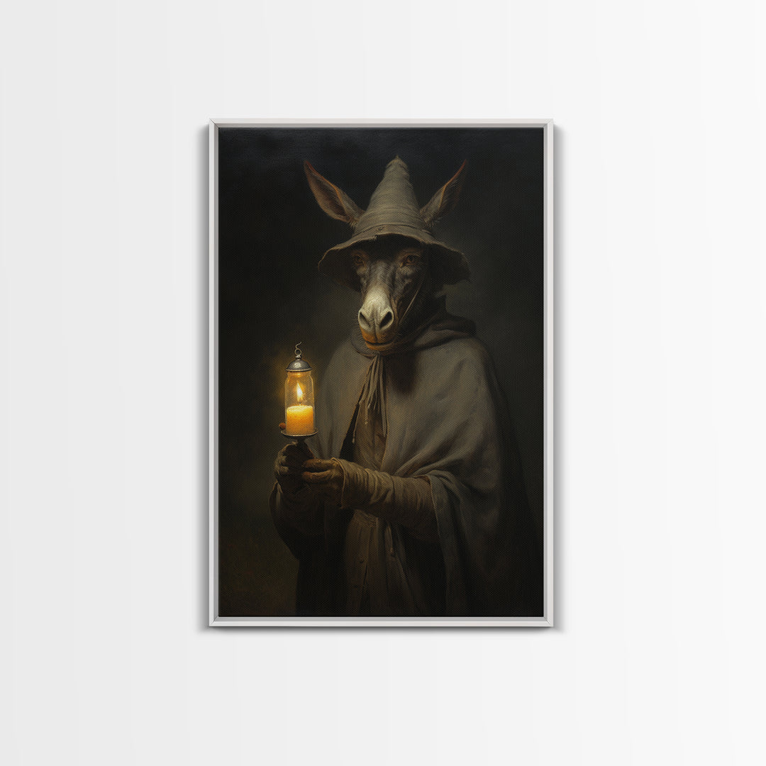 Donkey Coachman, Victorian Animal Portrait, Halloween Art, Gothic Whimsy Decor, Anthropomorphic Costume Art