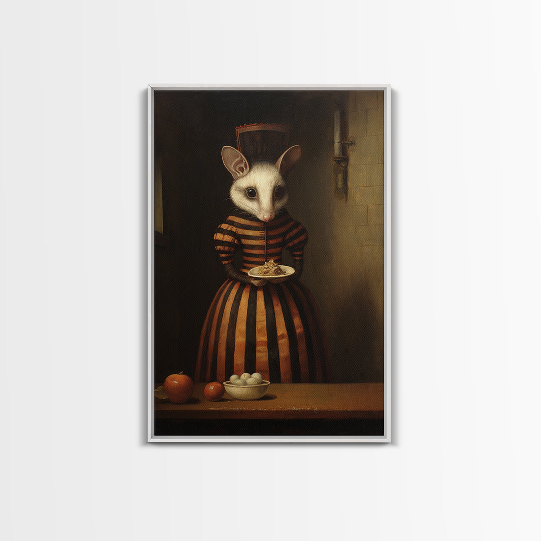Shrew Maid, Victorian Animal Portrait, Halloween Art, Gothic Whimsy Decor, Anthropomorphic Costume Art