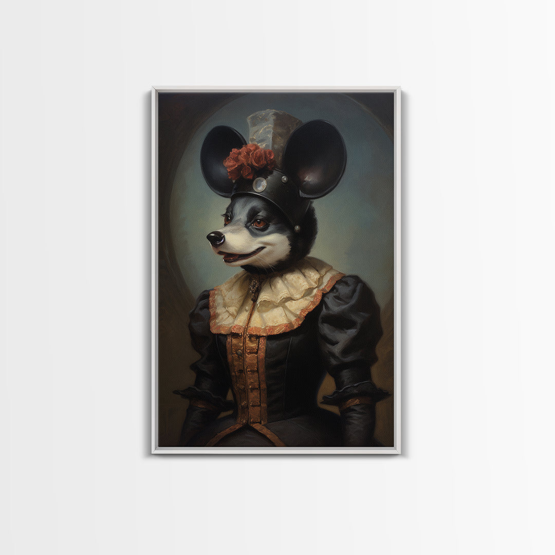 Orca Baroness, Victorian Animal Portrait, Halloween Art, Gothic Whimsy Decor, Anthropomorphic Costume Art