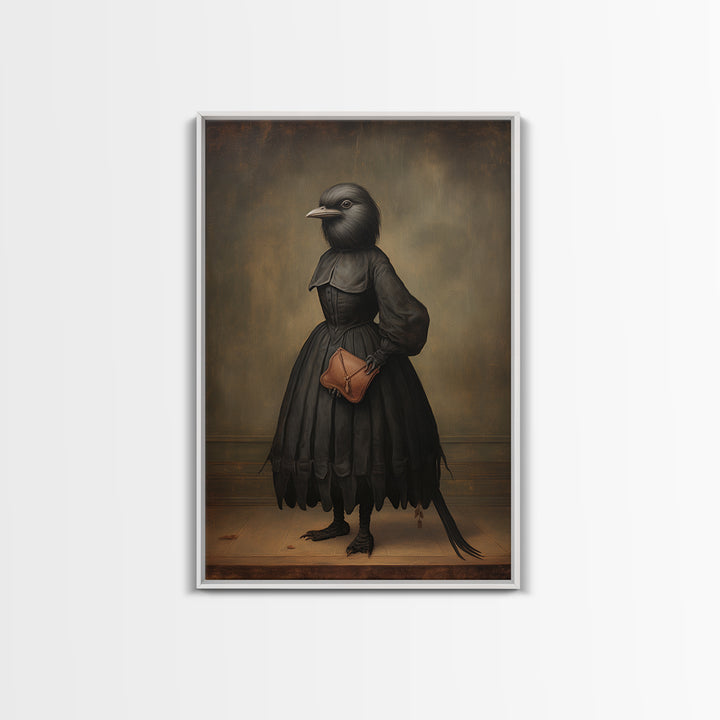 Wren Music Teacher, Victorian Animal Portrait, Halloween Art, Gothic Whimsy Decor, Anthropomorphic Costume Art
