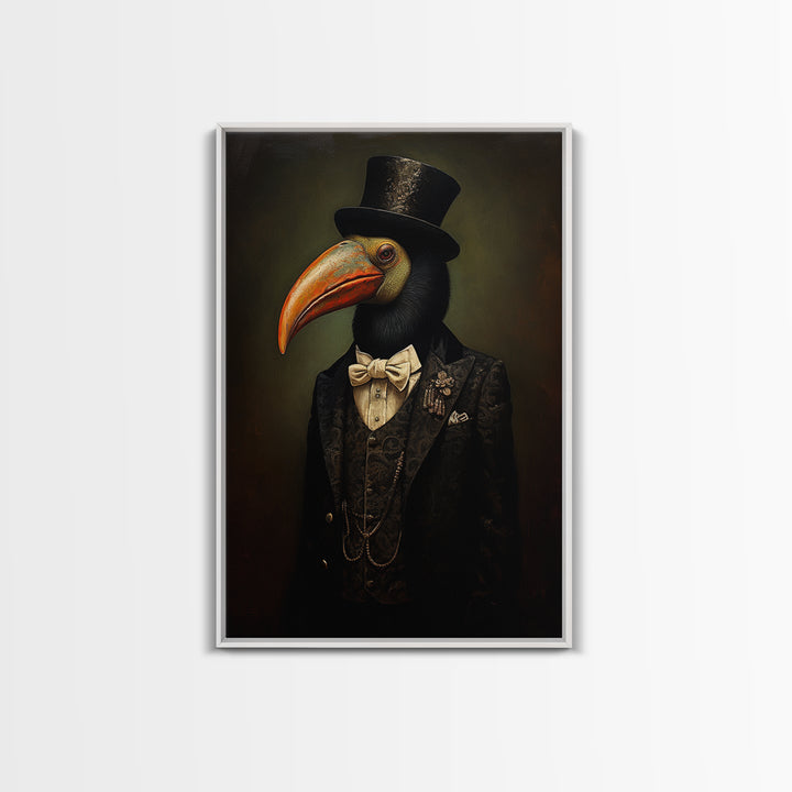 Toucan Advocate, Victorian Animal Portrait, Halloween Art, Gothic Whimsy Decor, Anthropomorphic Costume Art