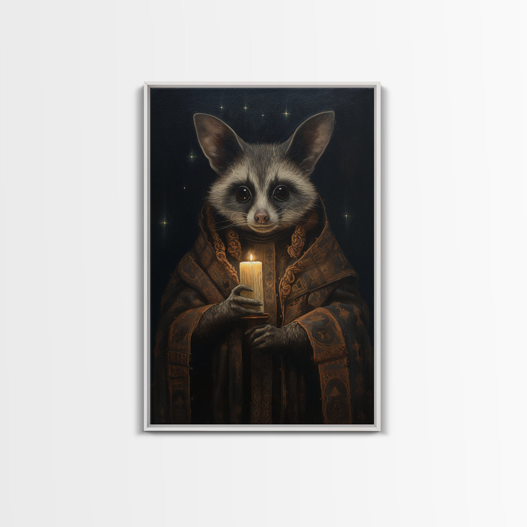 Civet Astrologer, Victorian Animal Portrait, Halloween Art, Gothic Whimsy Decor, Anthropomorphic Costume Art